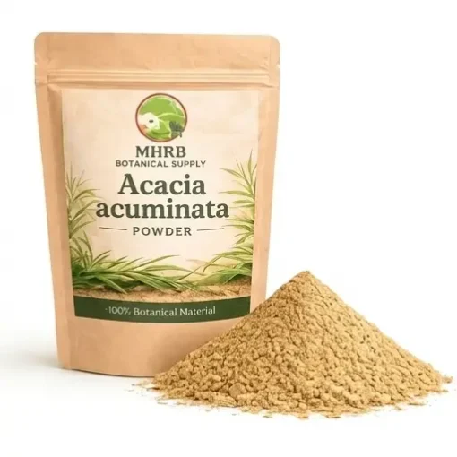 Premium Acacia Acuminata Powder in a sealed pouch for botanical research