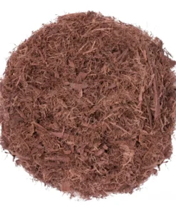 Close-up of clear plastic pouches holding shredded purple Mimosa Hostilis Root Bark (MHRB) sorted by wholesale weights from 1kg to 5kg on a wooden shelf.