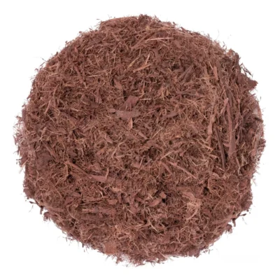 Close-up of clear plastic pouches holding shredded purple Mimosa Hostilis Root Bark (MHRB) sorted by wholesale weights from 1kg to 5kg on a wooden shelf.